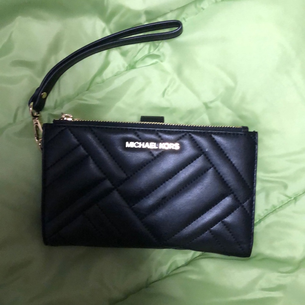 Michale kors double zipper phone holder wallet